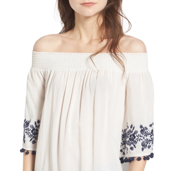 NWOT Show Mw Your MuMu Boho Romantic Presley Tunic Navy Embroider Size XS - Picture 5 of 7